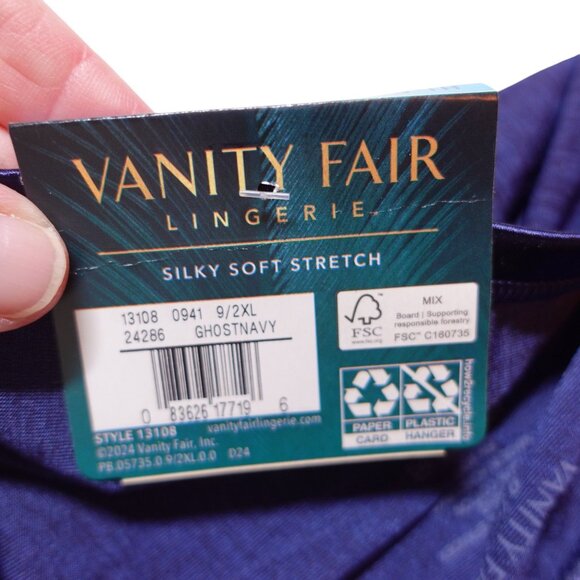 NWT Vanity Fair Lingerie Illumination Hi-Cut Brief Panty 9/2XL Navy Blue - Picture 5 of 5
